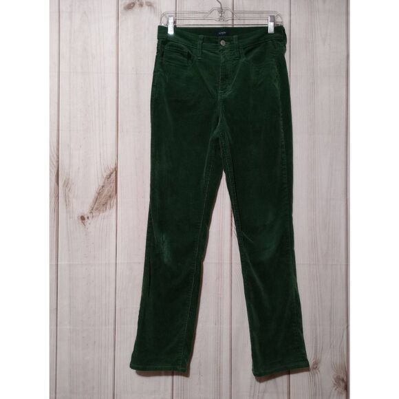 J Crew Pants Ladies 28 Green Corduroy Straight Leg‎ - Picture 1 of 7